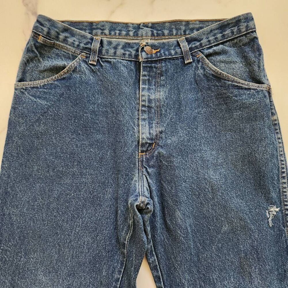UniFirst men's heavy 100% cotton dark blue denim work jeans 36x31